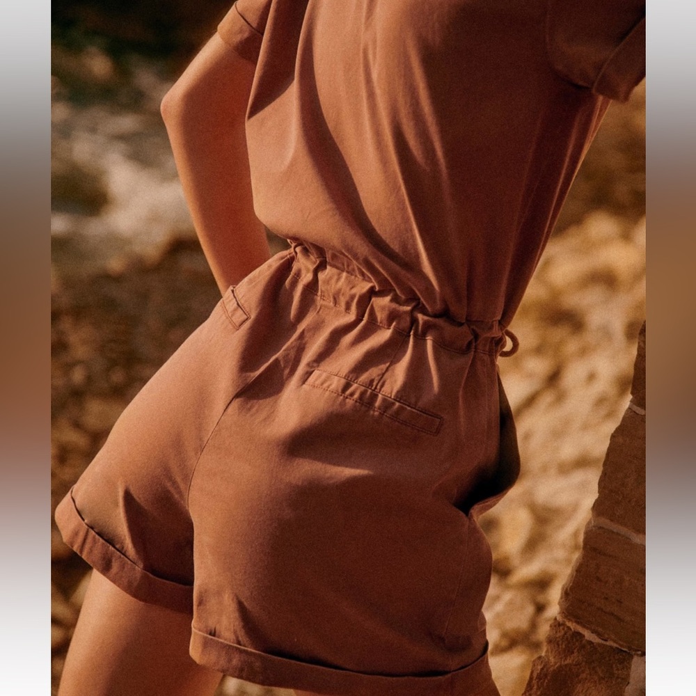 NWT - Sezane Kaou jumpsuit in dark camel - Picture 5 of 6
